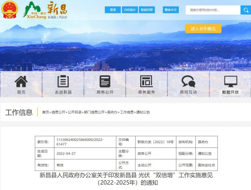 浙江新昌：大力推進(jìn)工商業(yè)建筑屋頂光伏，全縣現(xiàn)有黨政機(jī)關(guān)、事業(yè)單位等公共建筑屋頂實(shí)現(xiàn)100%安裝