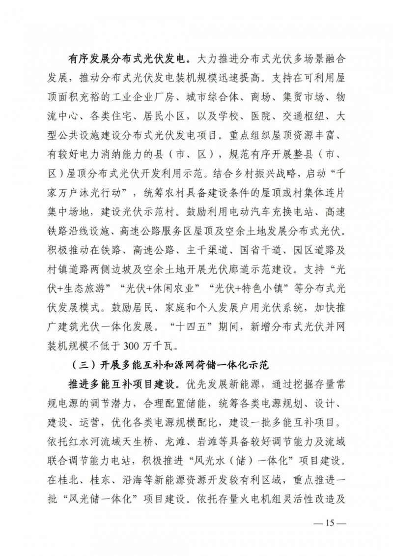 廣西“十四五”規(guī)劃：大力發(fā)展光伏發(fā)電，到2025年新增光伏裝機15GW！
