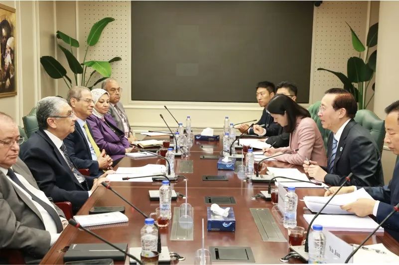 國家電網(wǎng)董事長辛保安與埃及電力部部長沙赫爾、中國駐埃及大使廖力強會談