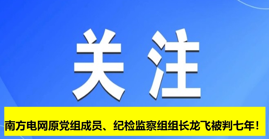 南方電網(wǎng)原黨組成員、紀(jì)檢監(jiān)察組組長(zhǎng)龍飛被判七年！